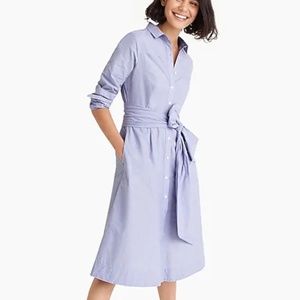 J Crew Tie Waist Shirt Dress, NWT